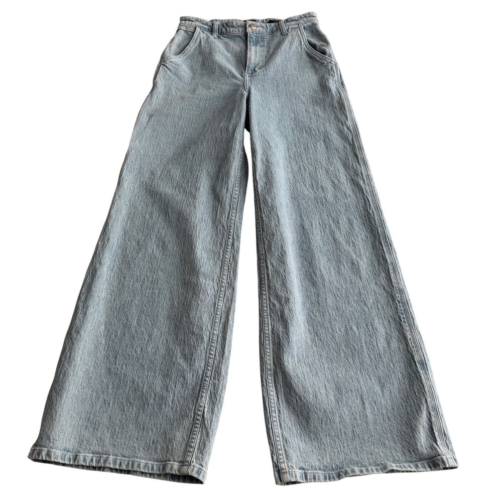 Lee High Rise Slouch Light Wash Wide Leg Zip Fly Jeans 26 waist